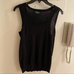 Magaschoni Black Sweater Tank Top - 100% Cotton